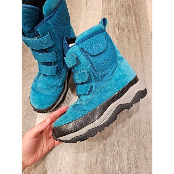 L.L.Bean Turquoise Suede Girls Winter Boots size 5 - Picture 3 of 9